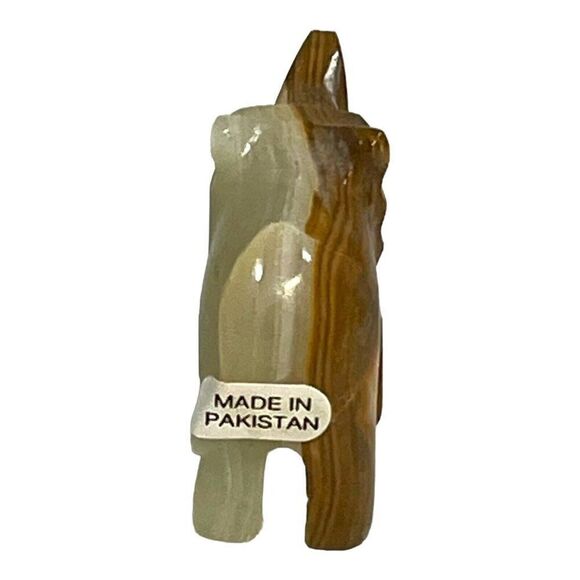 Vintage Onyx Stone Hand Carved Elephant Figurine Statue 2" Trunks Up Good Luck - Picture 4 of 8